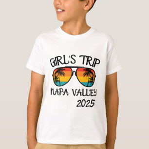 Camiseta Viagem de Meninas Vale de Napa 2025 Férias de Verã