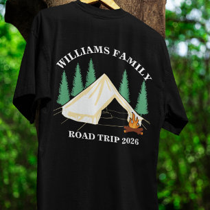 Camiseta Viagem de montanha de férias da família de nomes p