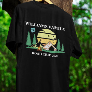 Camiseta Viagem de montanha de férias da família de nomes p