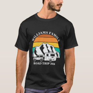 Camiseta Viagem de montanha de férias da família de nomes p