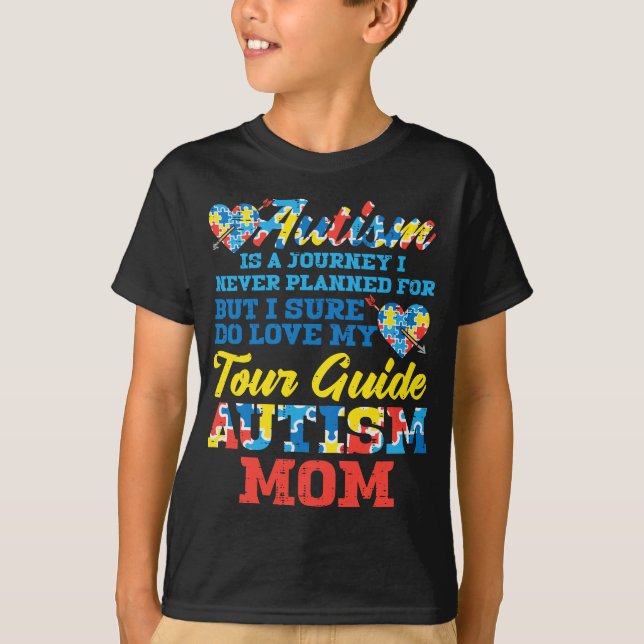 Camiseta Viagem de Mulheres Autismo Nunca Planejada Guia de (Frente)