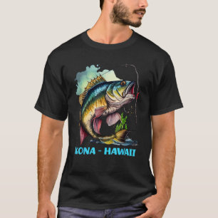 Camiseta Viagem de Pesca Kona Havaí HI Pescador Flyfishing