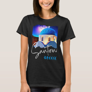 Camiseta Viagem de pintura de Grécia de Santorini para Home