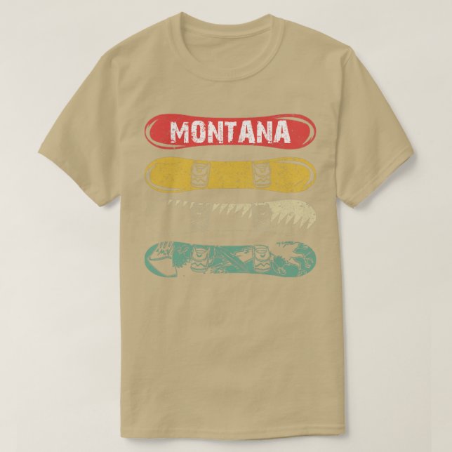 Camiseta Viagem de pranchas de neve de Montana (Frente do Design)