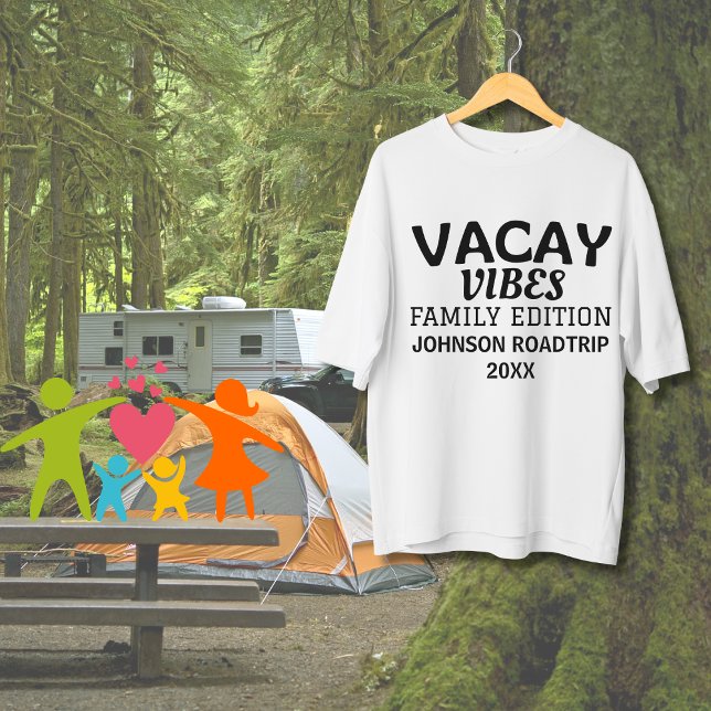 Camiseta Viagem de Reunião da Família Vacay Vibes Family Ed (Family Edition Roadtrip Family Reunion Matching T-shirts)