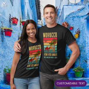 Camiseta Viagem de Reunião de Família Personalizada Marroco