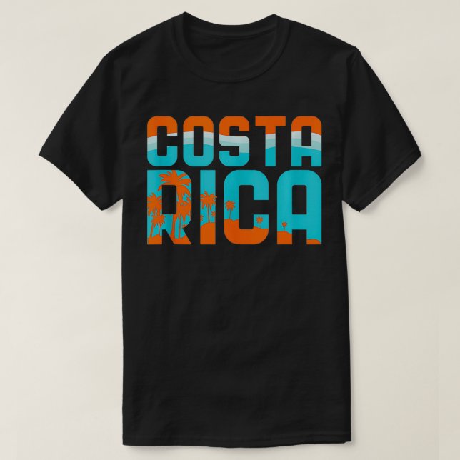 Camiseta Viagem de Surfe na Praia do Souvenir na Costa Rica (Frente do Design)