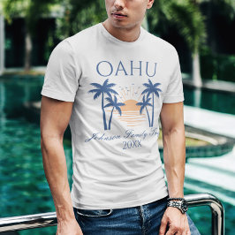 Camiseta Viagem de T-Shirt da Família Oahu Hawaii