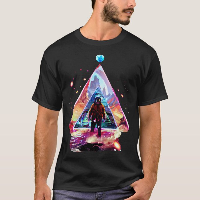 Camiseta Viagem de Triângulo Cósmico (Frente)