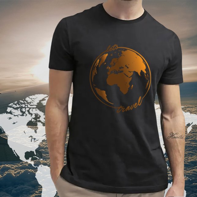 Camiseta Viagem de vamos | VIAGEM | Mapa mundial (World Map T-Shirt)