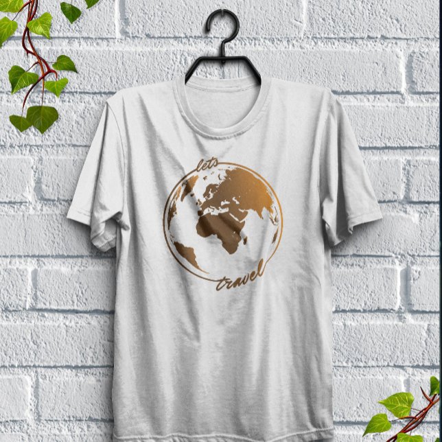 Camiseta Viagem de vamos | VIAGEM | Mapa mundial (Criador carregado)