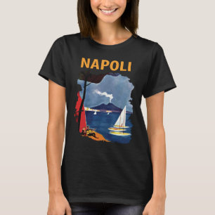 Camiseta Viagem de Velas Baía de Nápoles Vesúvio