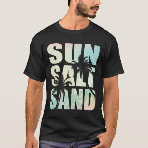 Camiseta Viagem de Verão Retro Sol Sal Areia Praia Meninas
