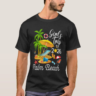 Camiseta Viagem de Verão Tropical das Meninas para Palm Bea