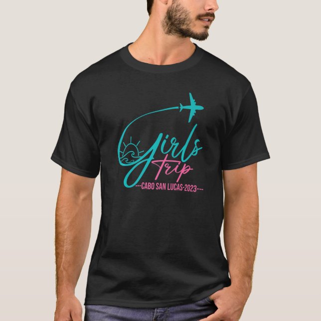 Camiseta Viagem de Voo Cabo San Lucas México Raparigas Corr (Frente)