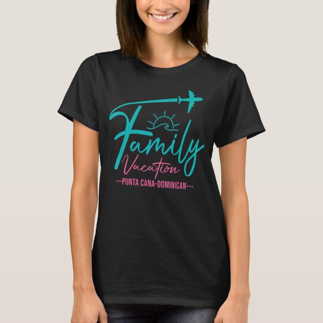 Camiseta Viagem de Voo Punta Cana Domicican Matching Family (Frente)