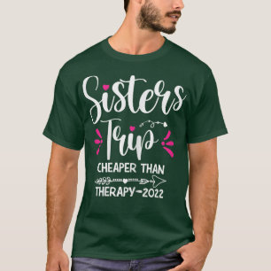 Camiseta Viagem de Womens Sisters 2022 Férias da Família Fi