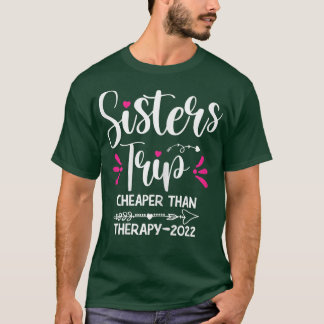 Camiseta Viagem de Womens Sisters 2022 Férias da Família Fi