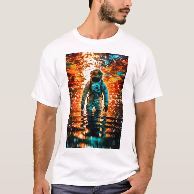 Camiseta Viagem do Astronauta - Pista do Mar Estelar (Frente)