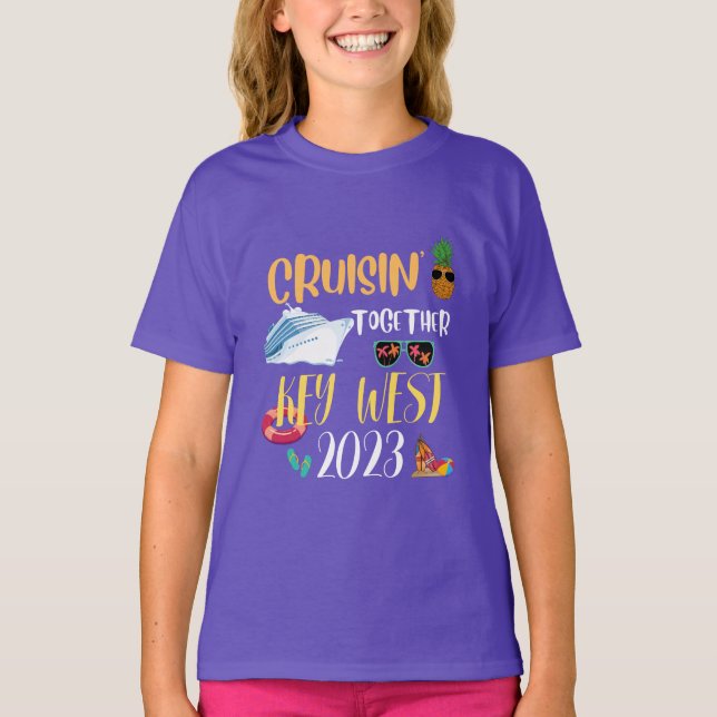 Camiseta viagem do Key West Cruise 2023 Family Friends Grou (Frente)