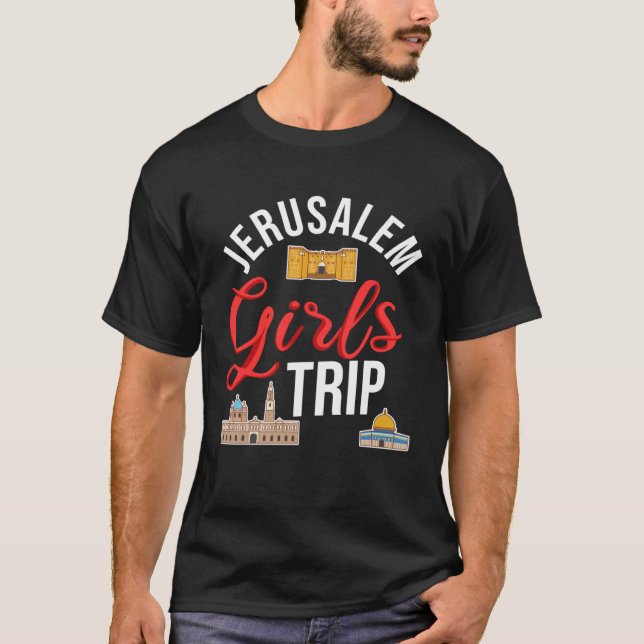 Camiseta Viagem do Mapa da Cidade de Israel em Jerusalém (Frente)