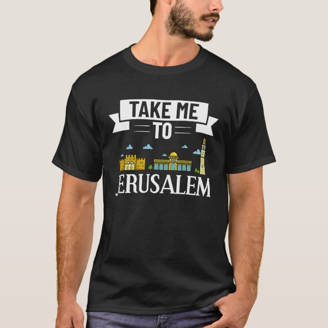Camiseta Viagem do Mapa da Cidade de Israel em Jerusalém (Frente)