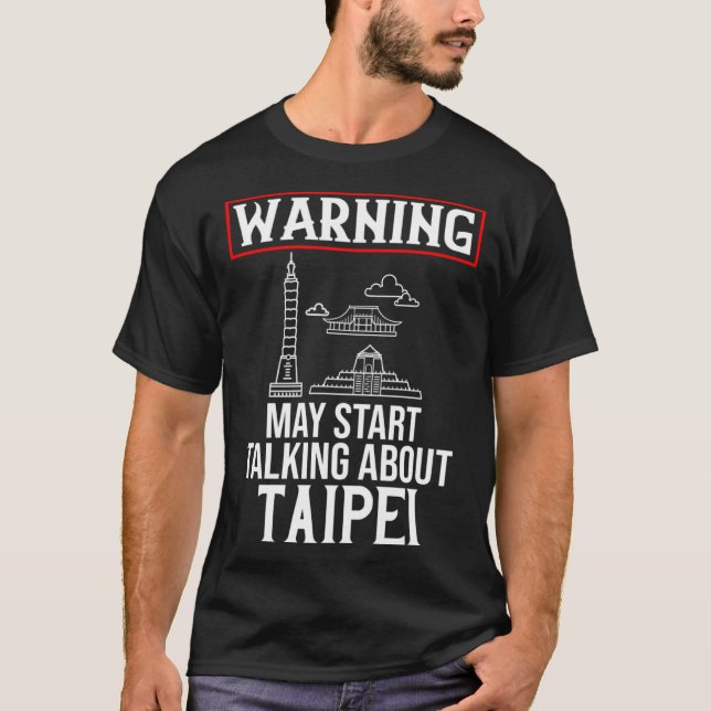 Camiseta Viagem do Mapa da Cidade de Taiwan em Taipei (Frente)