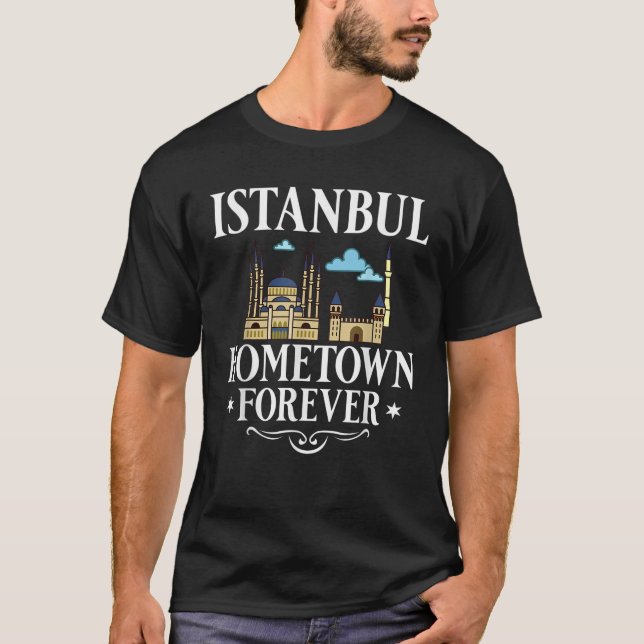 Camiseta Viagem do Mapa da Cidade Turca de Istambul (Frente)