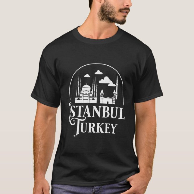 Camiseta Viagem do Mapa da Cidade Turca de Istambul (Frente)