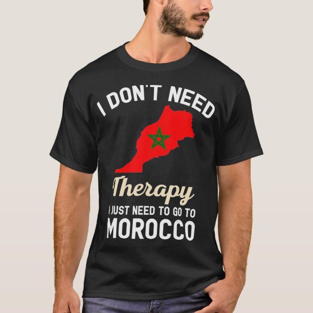 Camiseta Viagem do Mapa de Sinalizador de Marrocos (Frente)