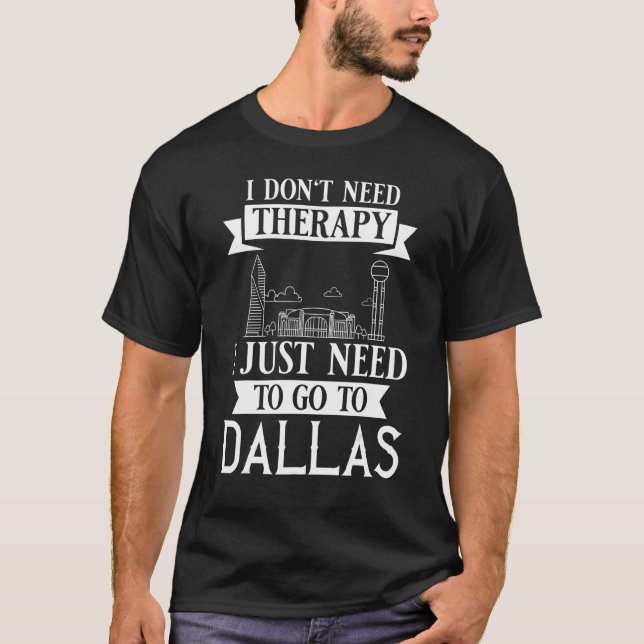 Camiseta Viagem do Mapa Skyline da cidade de Dallas Texas (Frente)