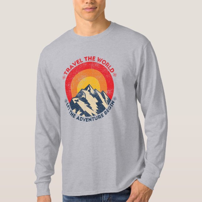 Camiseta viagem do mundo que a aventura comece a viajar (Frente)