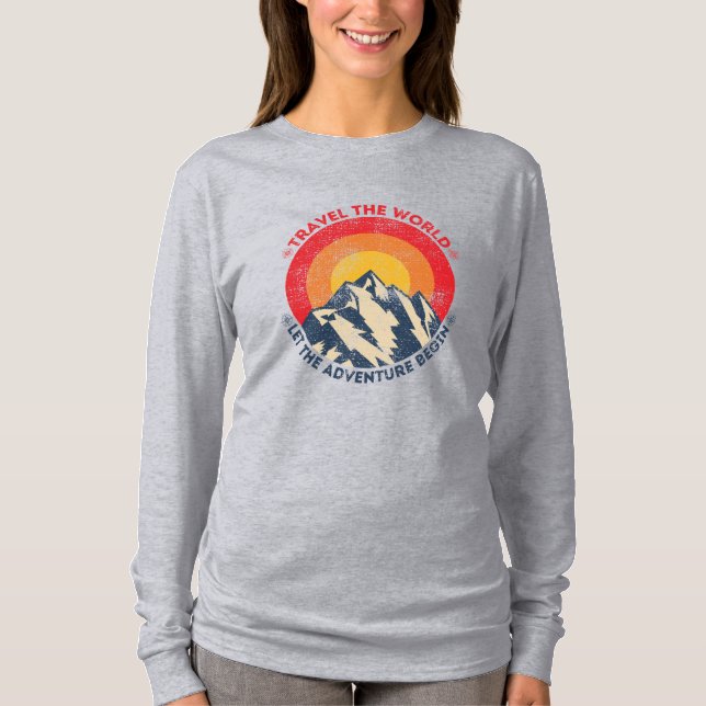 Camiseta viagem do mundo que a aventura comece a viajar (Frente)