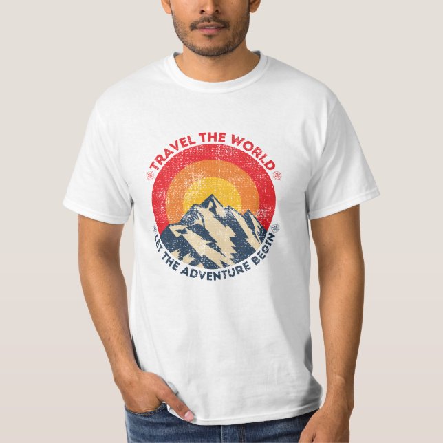 Camiseta viagem do mundo que a aventura comece a viajar (Frente)