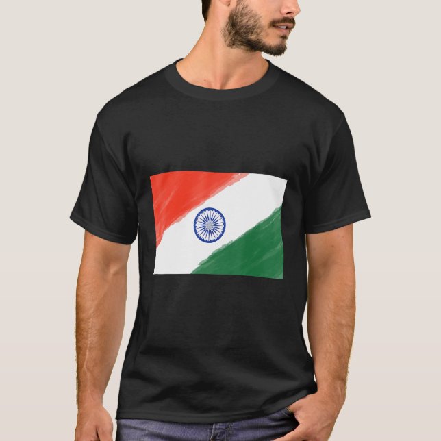 Camiseta Viagem do Patrimônio do Souvenir na Índia Flag (Frente)