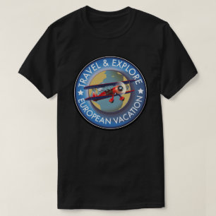 Camiseta Viagem e Explore as férias europeias