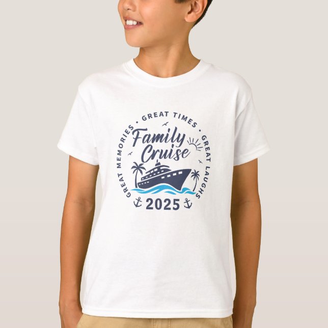 Camiseta Viagem em Cruzeiro de Família Personalizada Corres (Frente)