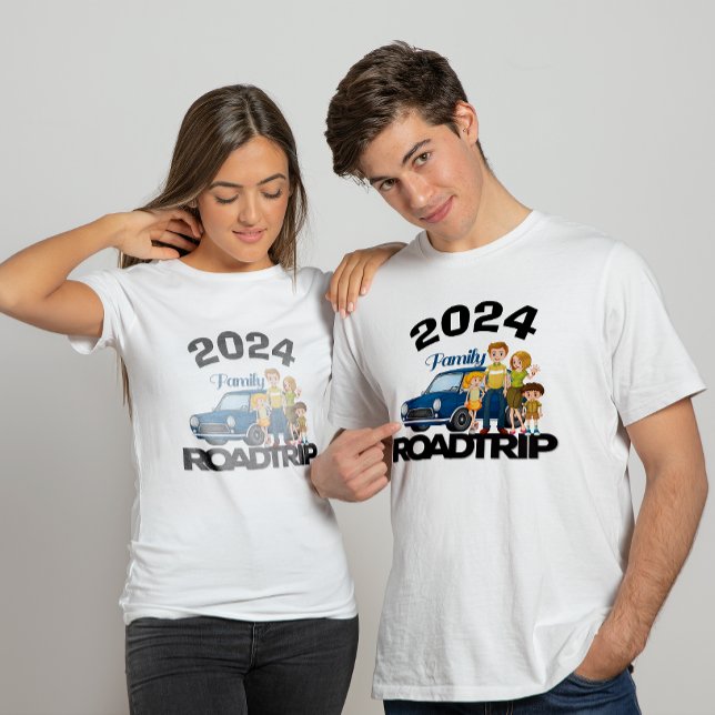 Camiseta Viagem em estrada da família 2025, estilo cartoonê (Family Road Trip holidays)