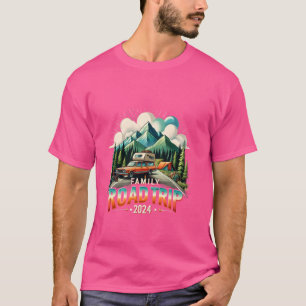Camiseta Viagem em estrada para a família 2024 Camping Fami