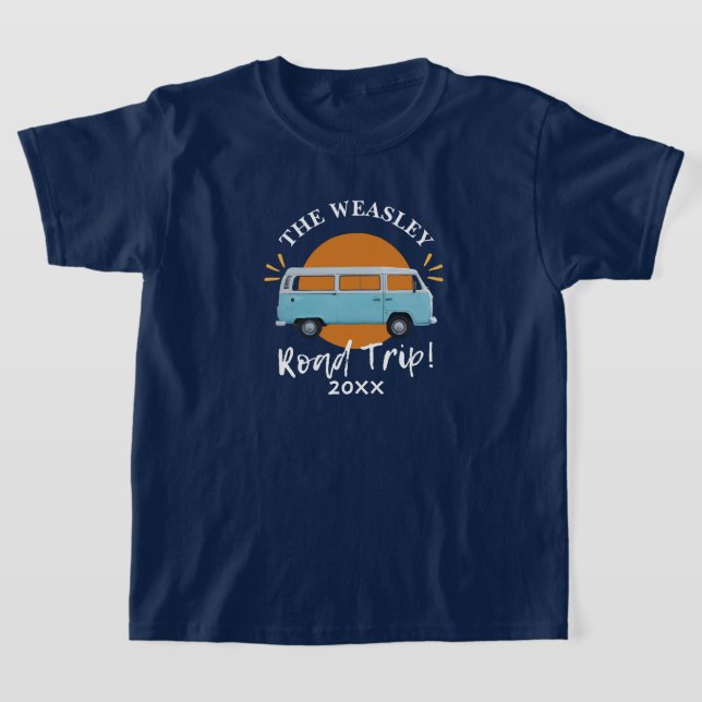 Camiseta Viagem em estrada para a família de carros de camp (Postura )