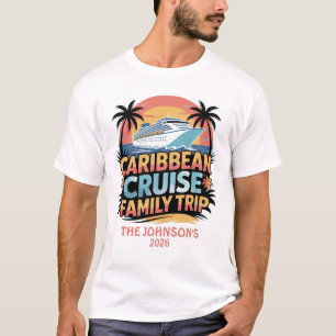 Camiseta Viagem em Família Cruzeiro no Caribe Nome e Data P