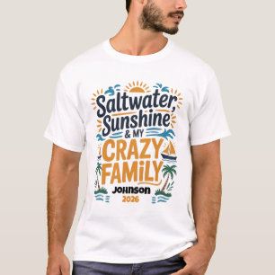 Camiseta Viagem em Família Sunshine com Água Salgada Nome D