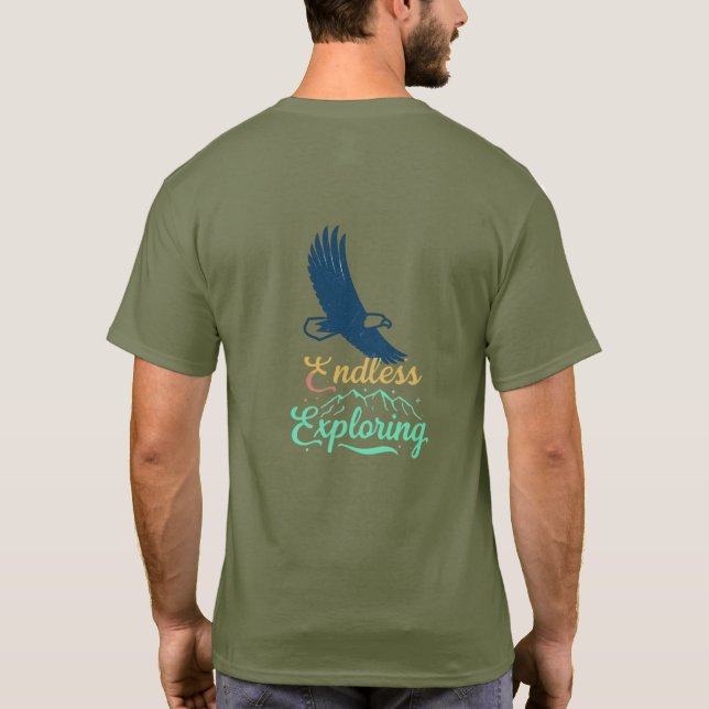 Camiseta Viagem em T-Shirt Não Vinculada: "Explorando Sem F (Verso)