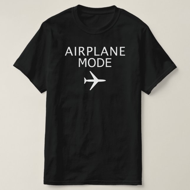 Camiseta Viagem engraçado do modo do avião (Frente do Design)