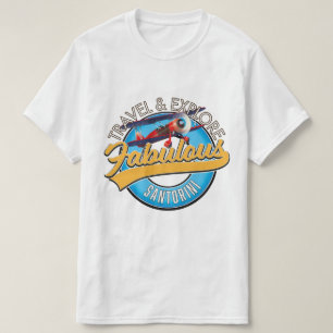 Camiseta Viagem & Explore a Fabulosa Santorini