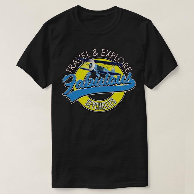 Camiseta Viagem explore as fabulosas Seychelles (Frente do Design)
