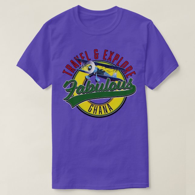 Camiseta Viagem explore Gana fabulosa (Frente do Design)