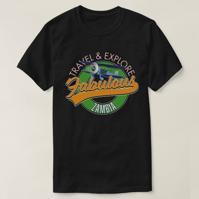 Camiseta Viagem explore zâmbia fabuloso (Frente do Design)