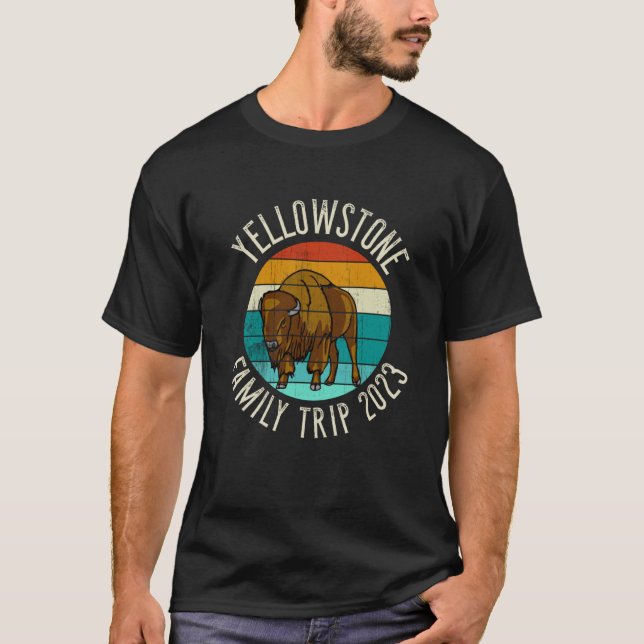 Camiseta Viagem Familiar 2023 Bison Yellowstone (Frente)
