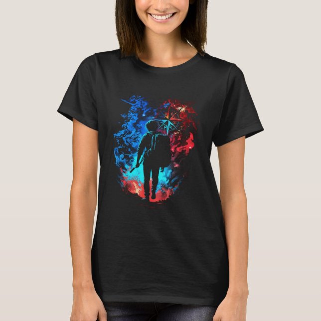 Camiseta Viagem Flames Traveler Perpetual Traveler Compass (Frente)